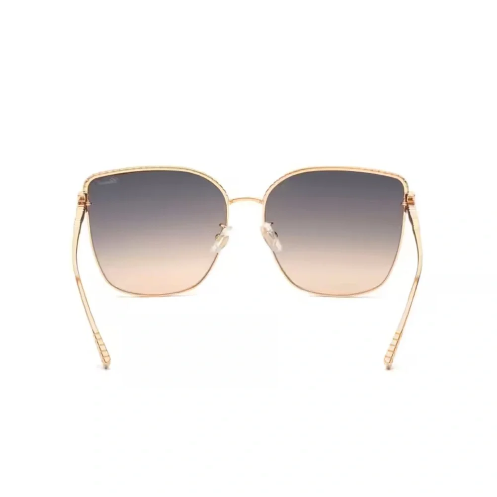 NWT Chopard Gold Butterfly Sunglasses Metal Frame Smoke Gradient Lenses